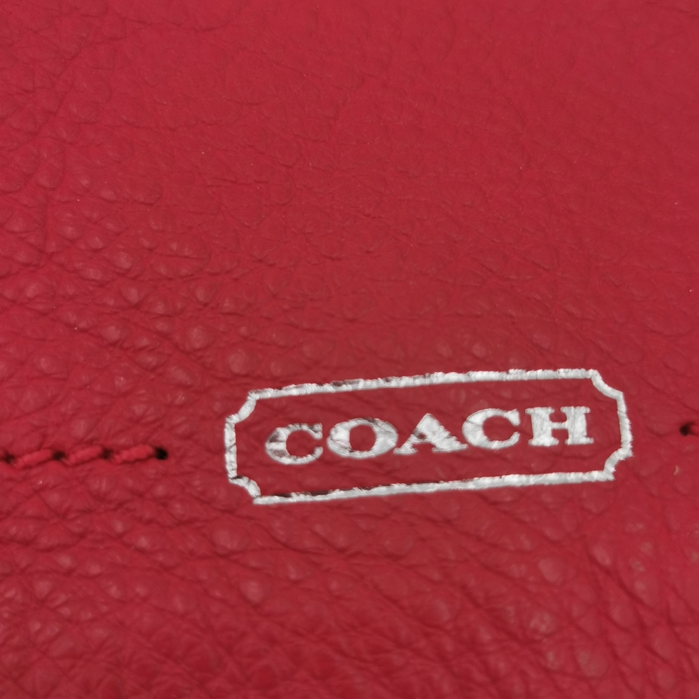COACH Park Small Pebbled Leather Wristlet Bright Vermillion / Red - F49475 - Picture 3 of 9